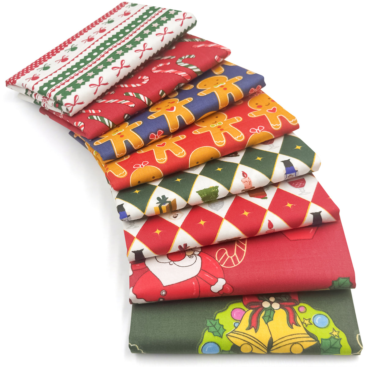 Aubliss 8pcs Fat Quarter Fabric Bundles -Vintage Christmas-20' x 20'