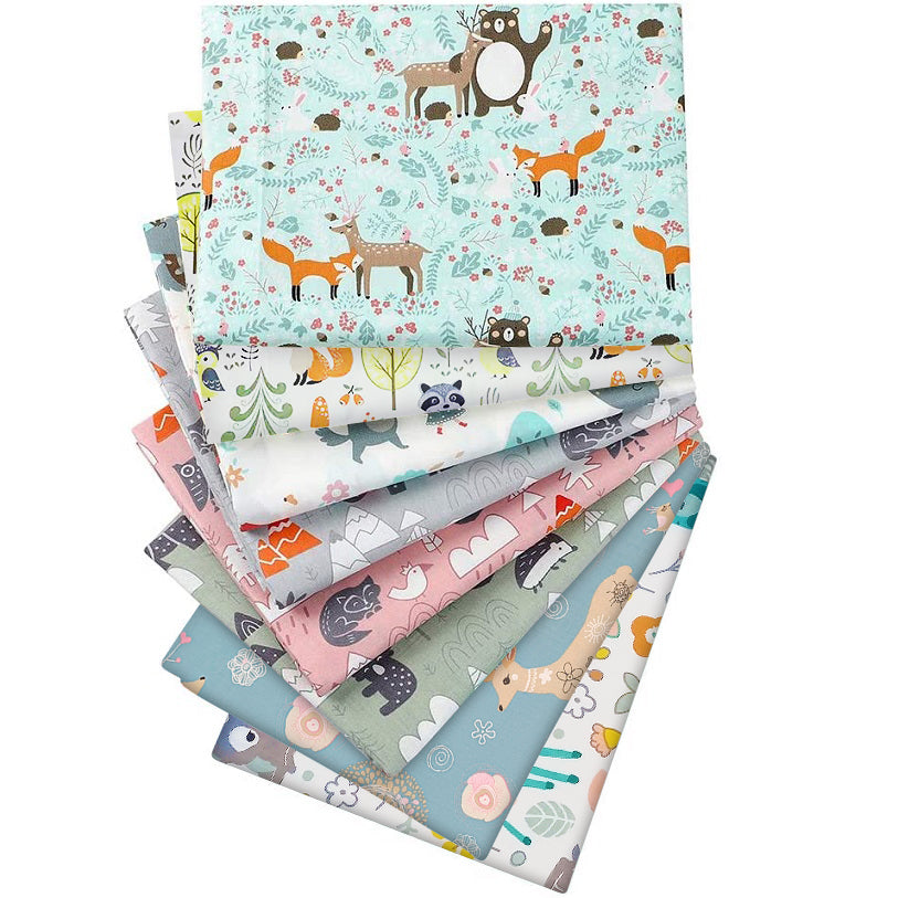 Aubliss 8pcs Fat Quarter Fabric Bundles -Forest-20' x 20'
