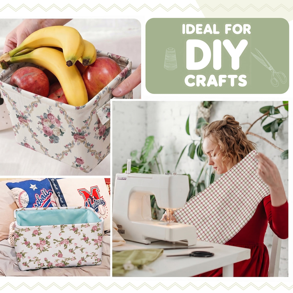 Aubliss 8pcs Fat Quarter Fabric Bundles -Vintage Floral-20' x 20'