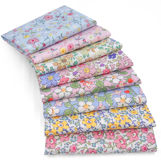 Aubliss 8pcs Fat Quarter Fabric Bundles -Ditsy Floral-20' x 20'