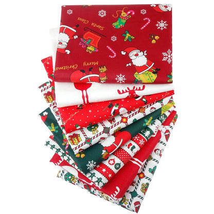 Aubliss 8pcs Fat Quarter Fabric Bundles -Christmas-20' x 20'