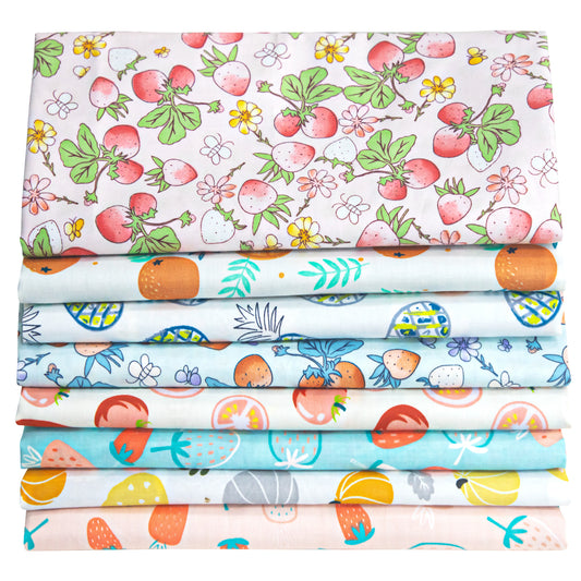 Aubliss 8pcs Fat Quarter Fabric Bundles -Fruit-20' x 20'