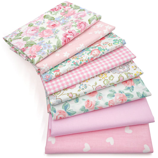 Aubliss 8pcs Fat Quarter Fabric Bundles -Rose Garden-20' x 20'