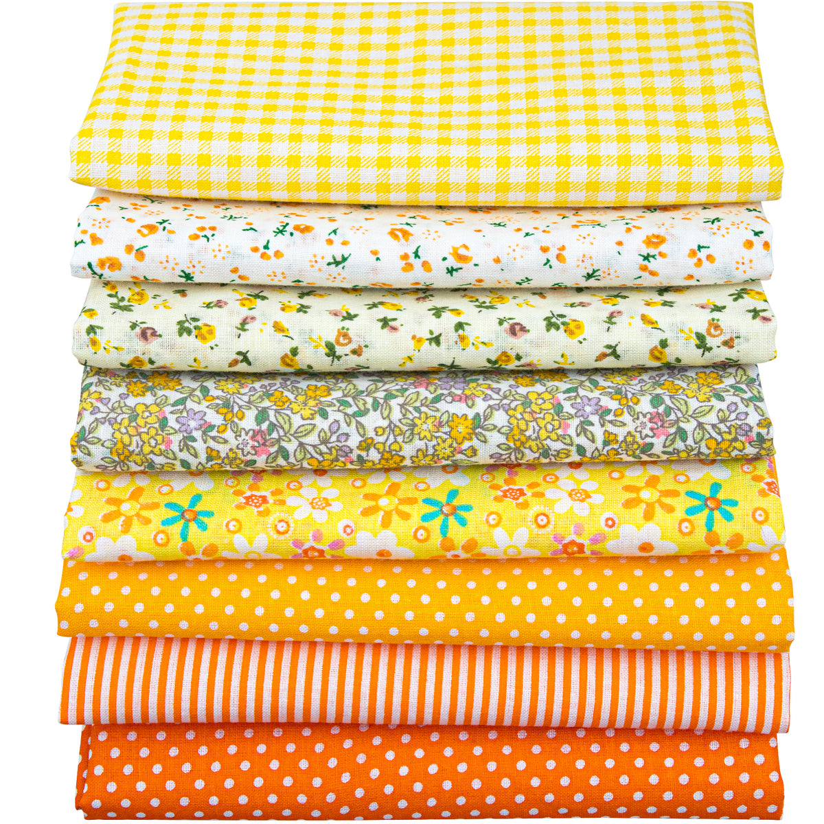 Aubliss 8pcs Fat Quarter Fabric Bundles -Orange-20' x 20'