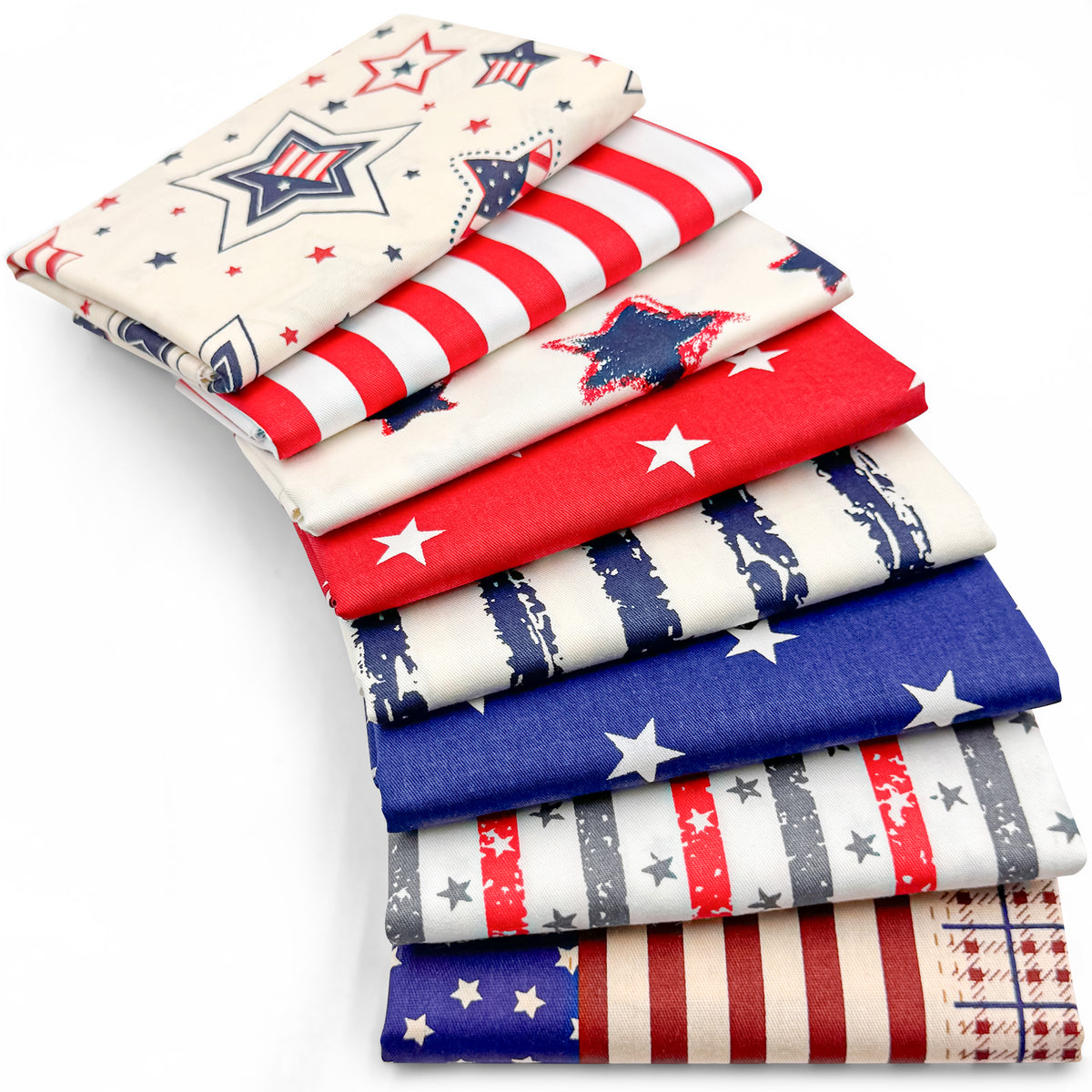 Aubliss 8pcs Fat Quarter Fabric Bundles -Patriotic-20' x 20'