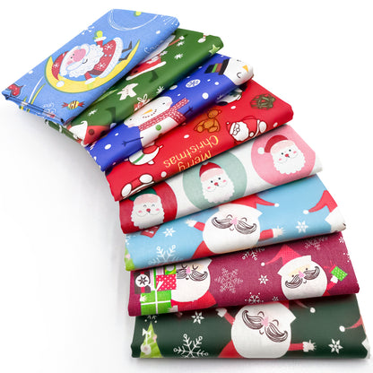 Aubliss 8pcs Fat Quarter Fabric Bundles -Christmas Santa & Snowman-20' x 20'