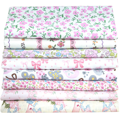 Aubliss 8pcs Fat Quarter Fabric Bundles -Pink-20' x 20'
