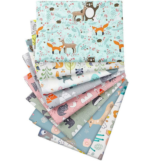 Aubliss 8pcs Fat Quarter Fabric Bundles -Forest-20' x 20'