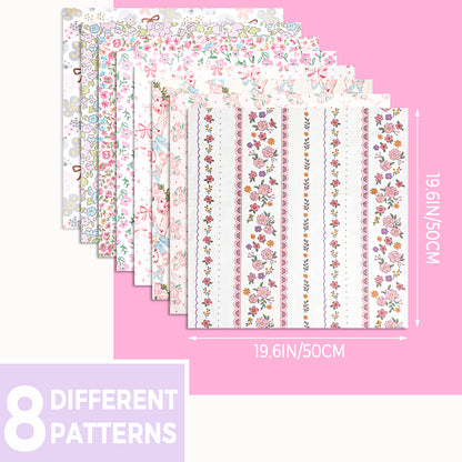 Aubliss 8pcs Fat Quarter Fabric Bundles -Pink-20' x 20'