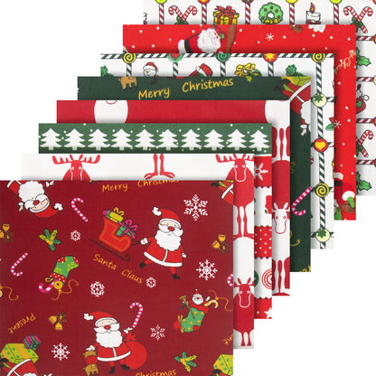 Aubliss 8pcs Fat Quarter Fabric Bundles -Christmas-20' x 20'