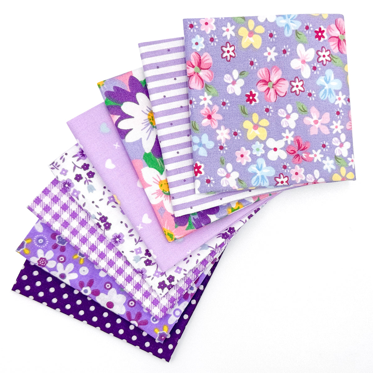Aubliss 8pcs Fat Quarter Fabric Bundles -Purple-20' x 20'