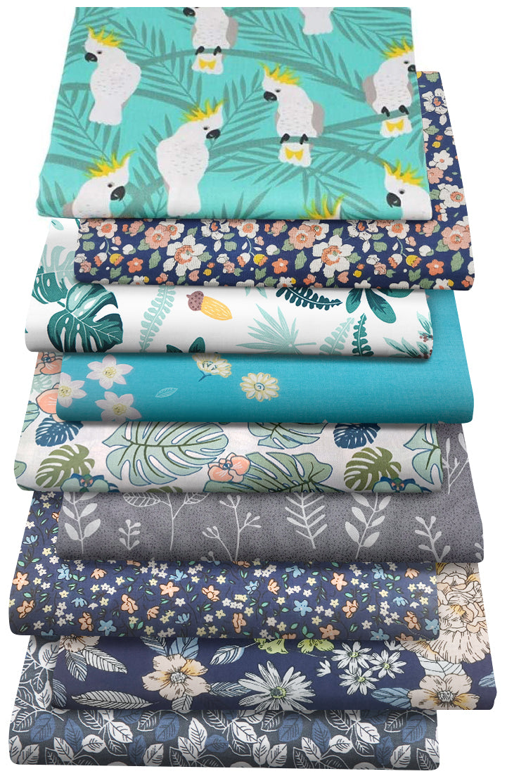 Aubliss 50pcs Fat Quarter Fabric Bundles -Floral-10' x 10'