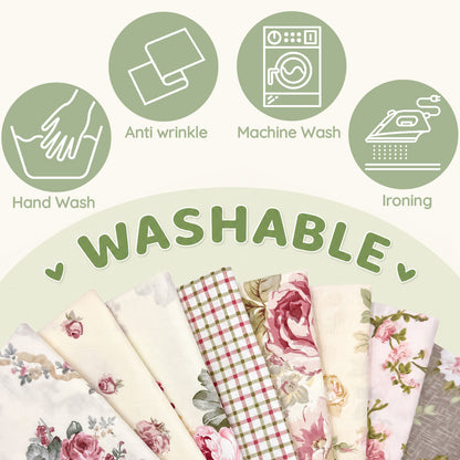 Aubliss 8pcs Fat Quarter Fabric Bundles -Vintage Floral-20' x 20'