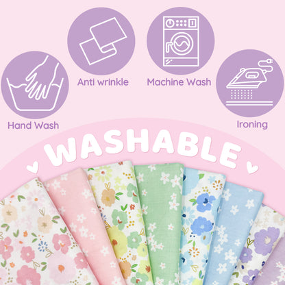 Aubliss 8pcs Fat Quarter Fabric Bundles -Pastel-20' x 20'