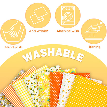 Aubliss 8pcs Fat Quarter Fabric Bundles -Orange-20' x 20'