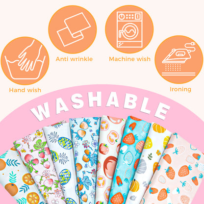 Aubliss 8pcs Fat Quarter Fabric Bundles -Fruit-20' x 20'