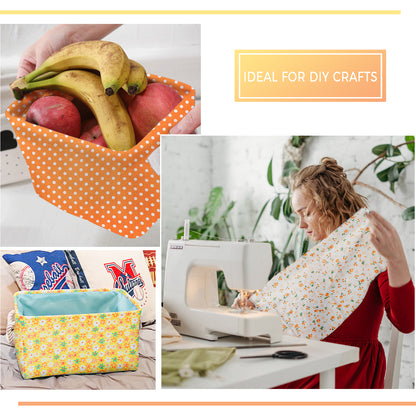 Aubliss 8pcs Fat Quarter Fabric Bundles -Orange-20' x 20'