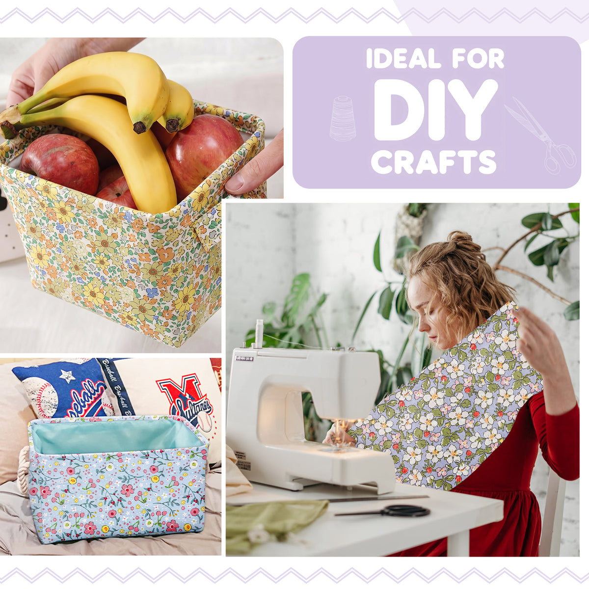 Aubliss 8pcs Fat Quarter Fabric Bundles -Ditsy Floral-20' x 20'