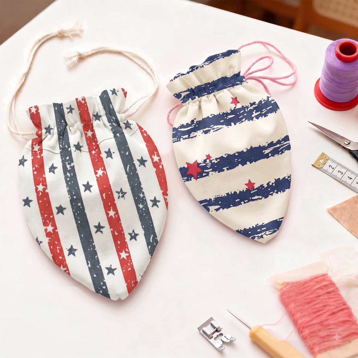 Aubliss 8pcs Fat Quarter Fabric Bundles -Patriotic-20' x 20'